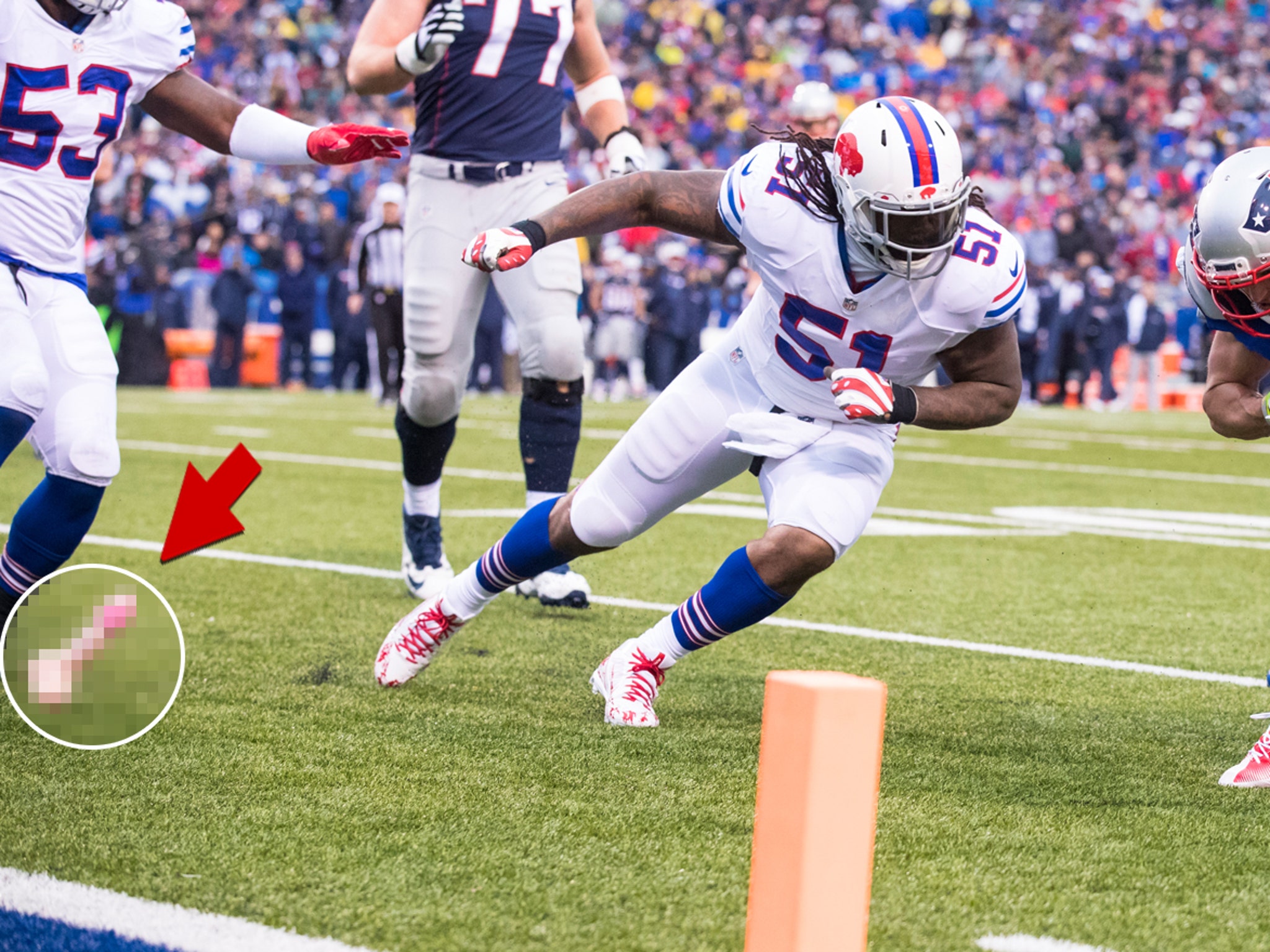 Fan tosses sex toy on field during Bills' rout of Patriots