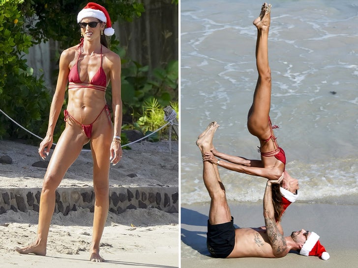 Model Izabel Goulart and Fiancé Hit The Beach For Hot Yoga Poses