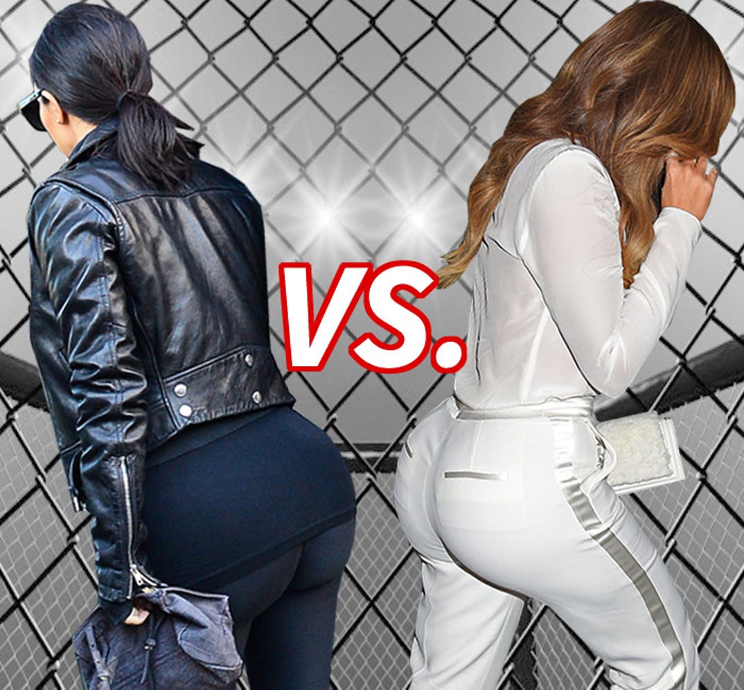 Bumpin' Rumps! Kim Kardashian (left) vs. Khloe Kardashian (right)
