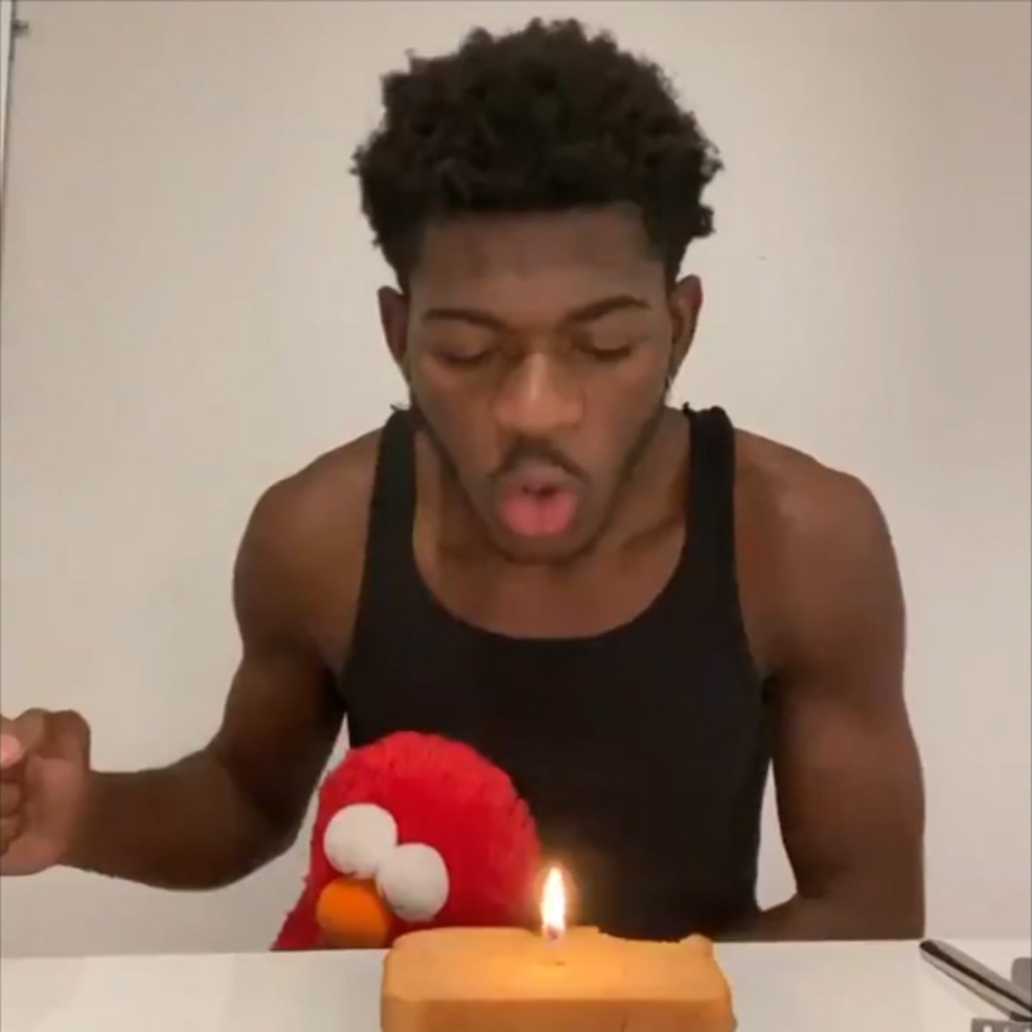 Lil Nas X Celebrates 21st Birthday With Elmo And 1 Candle