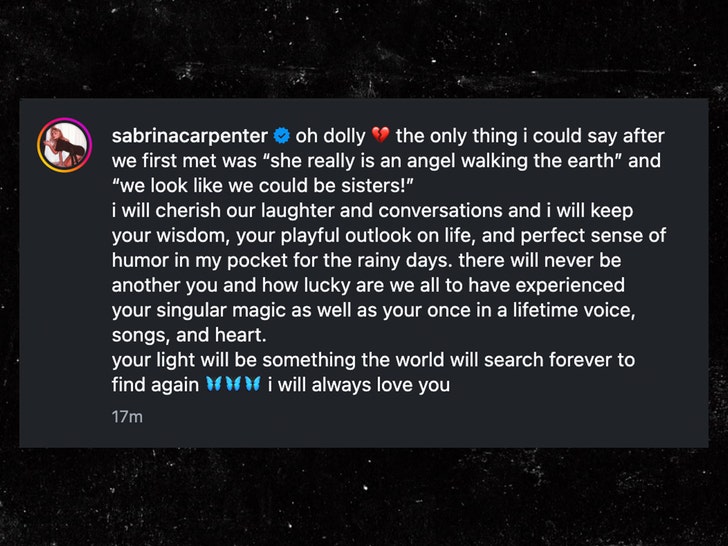 sabrina carpenter post about dolly parton
