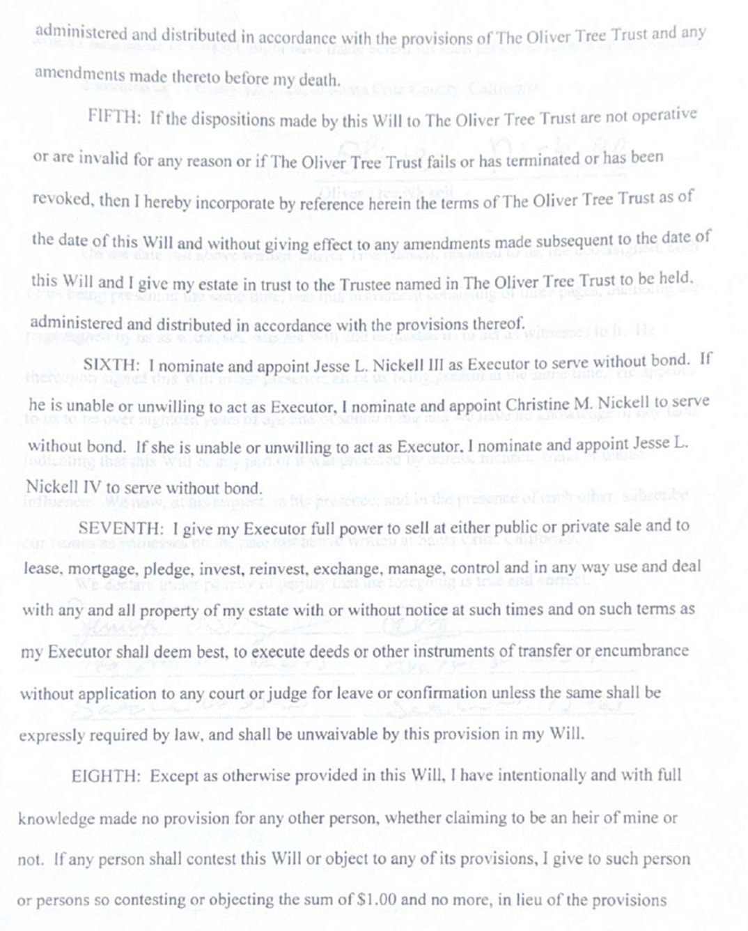 Oliver Tree Petition To Administer Estate 1