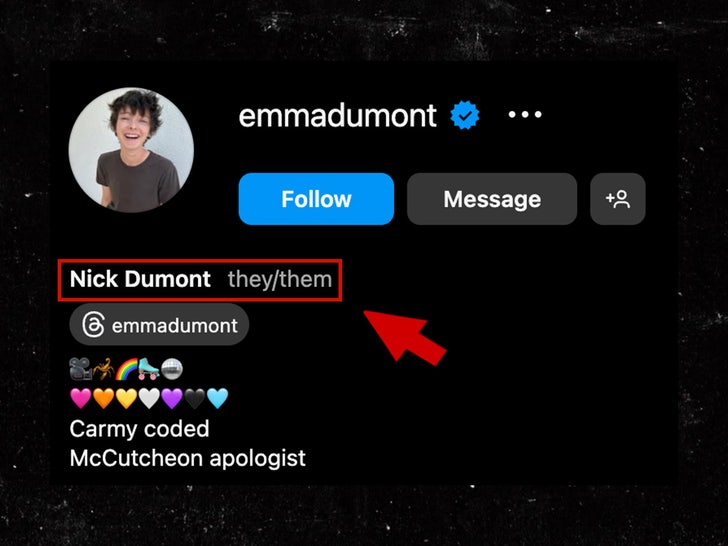 emma dumont nick dumont instagram name change