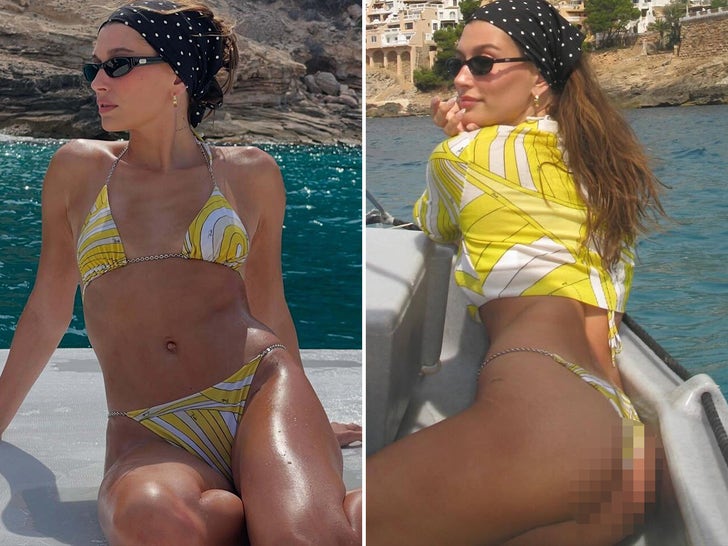 Hailey Bieber Bright In Yellow During Vacay