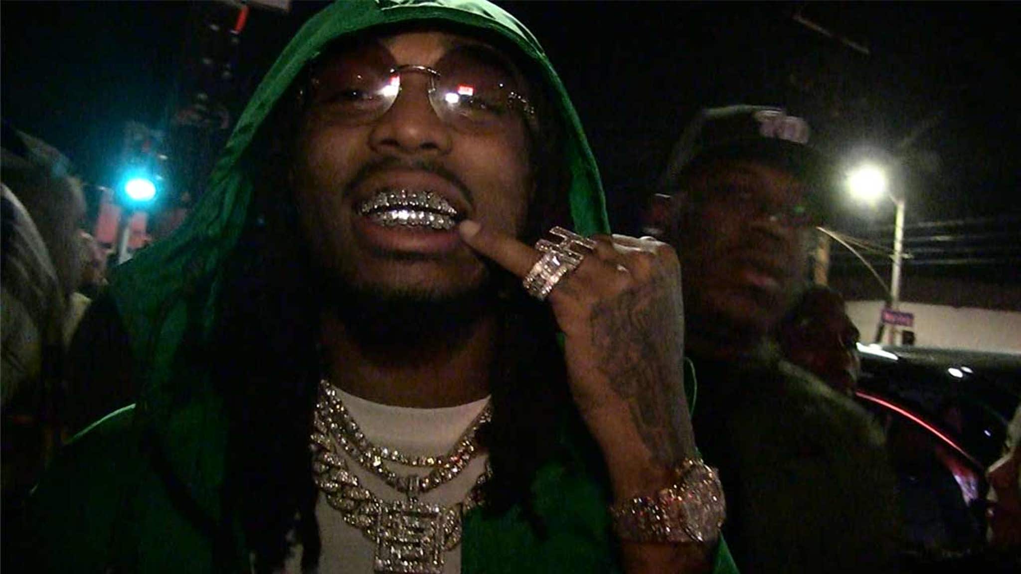 Quavo Shows Off His New Grills At Poppy.