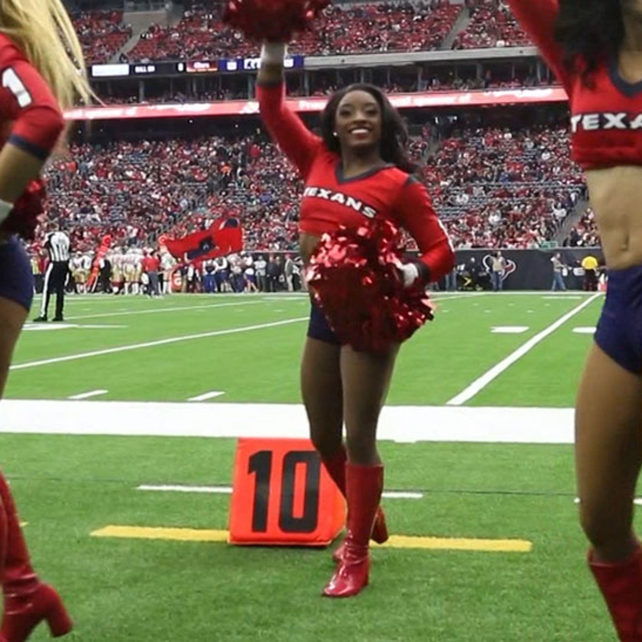 Simone Biles Trades in Her Gymnastics Uniform to Become a Houston Texans  Cheerleader