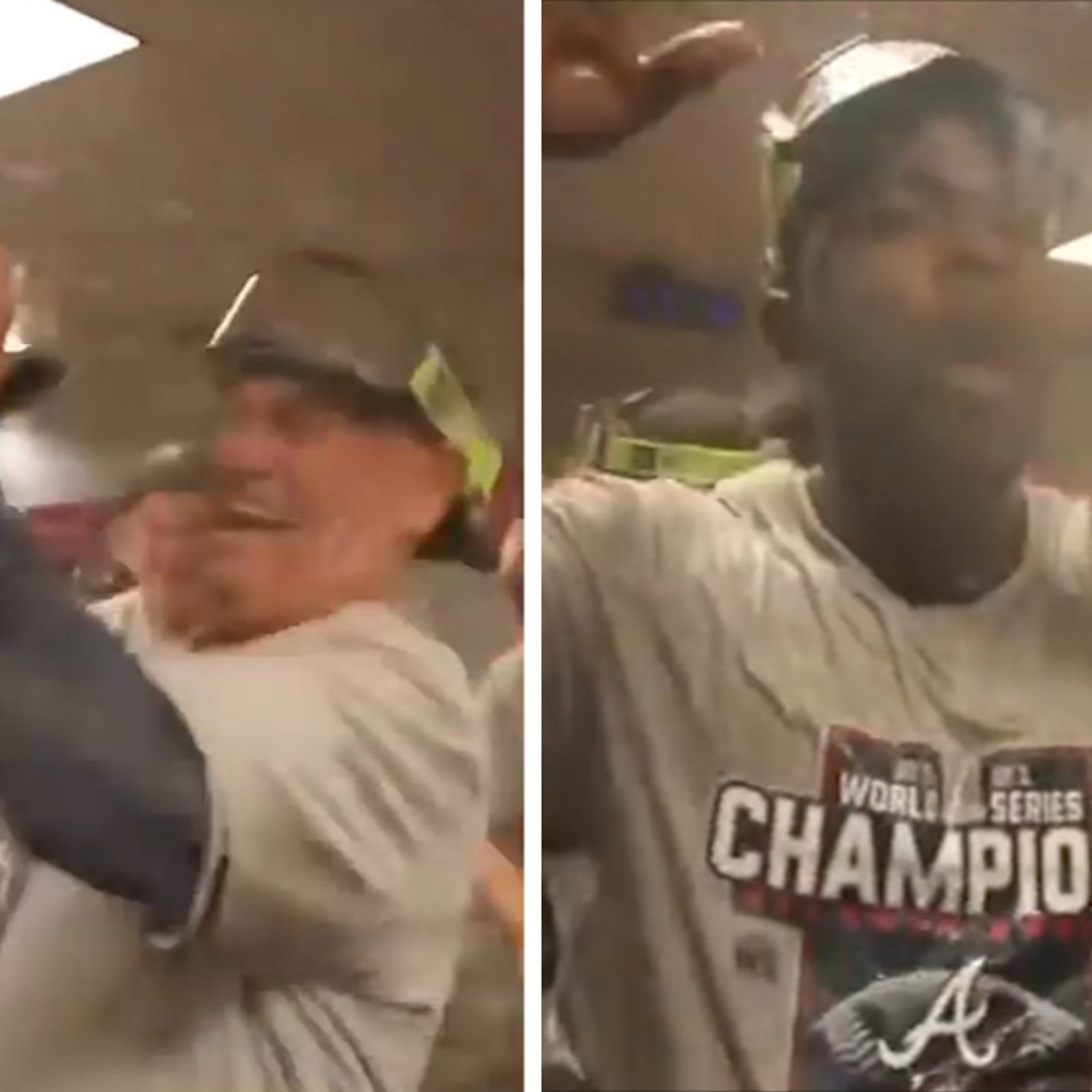 Atlanta Braves -- World Series Locker Room Celebration