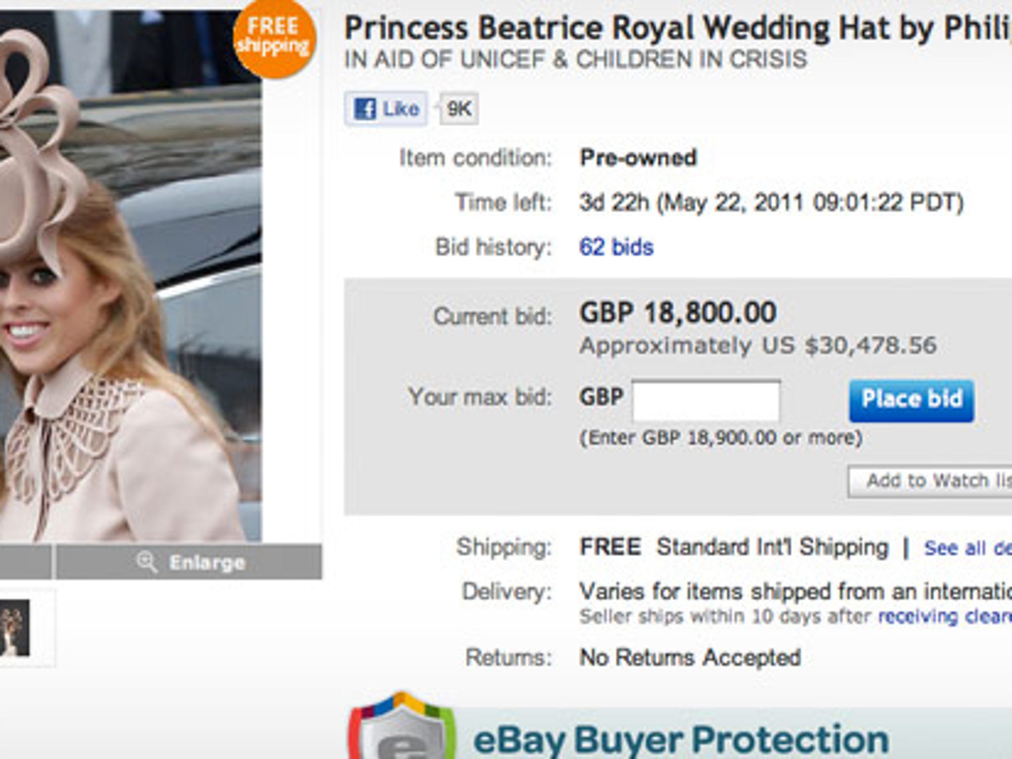 Royal Wedding Hat Bidding SOARS to 30K