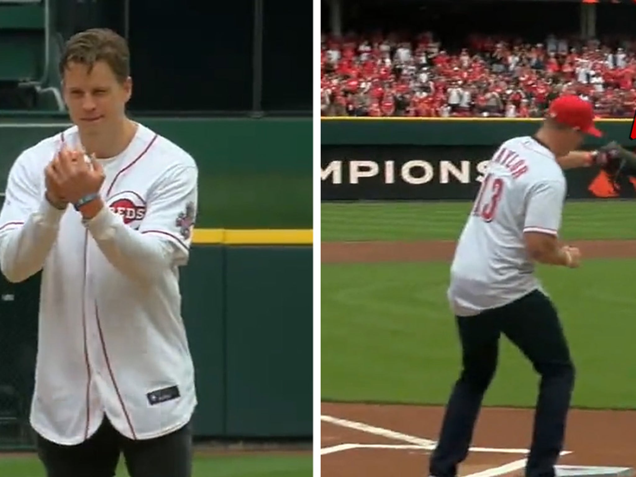 Joe Burrow Throws Perfect First Pitch At Reds' Opening Day Game