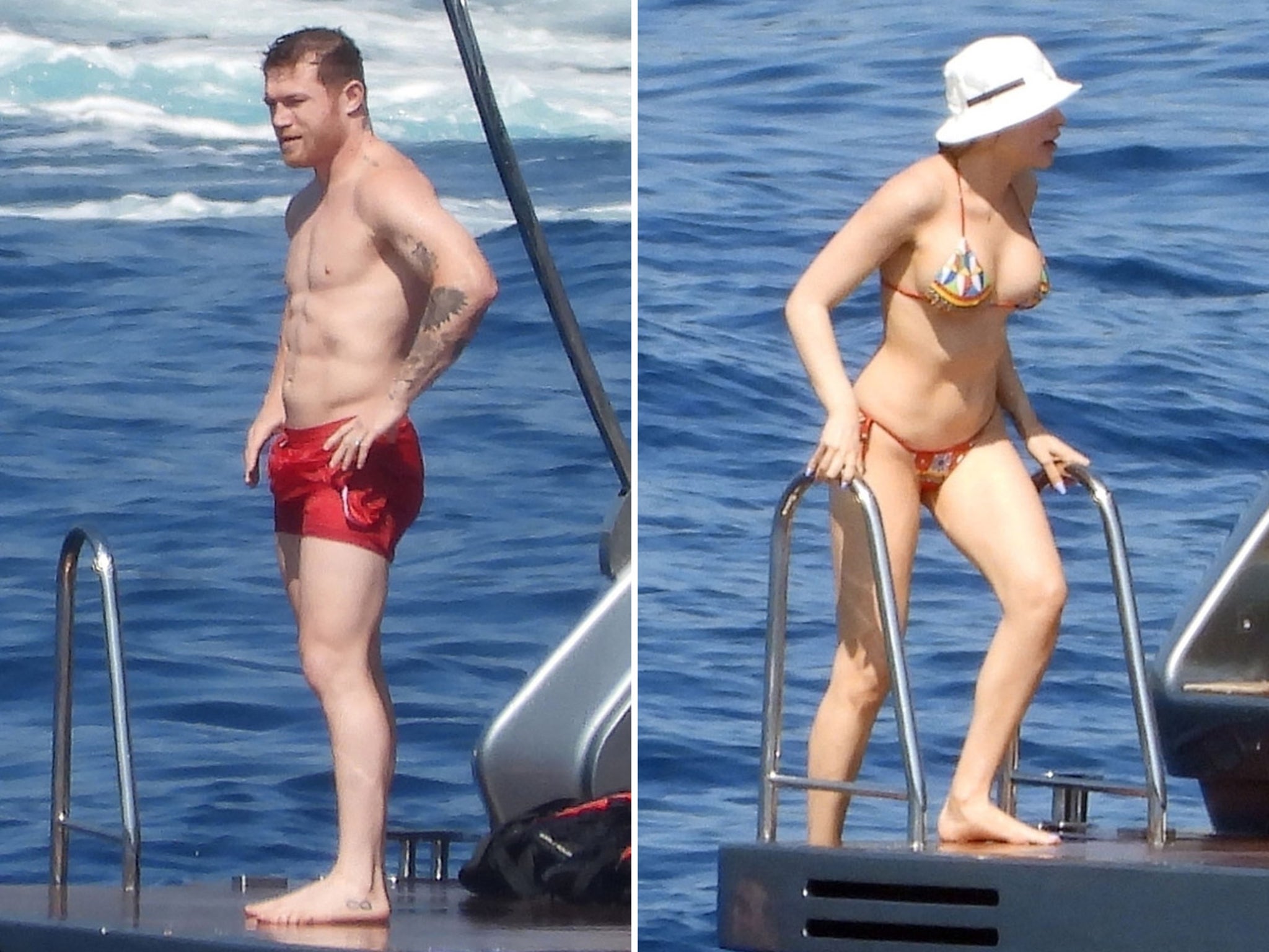 Canelo Alvarez Enjoys Yacht Day W/ Wife, Skimpy Swimsuits In Porto-Fun-O!