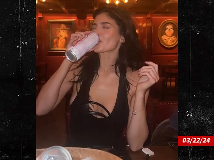 Kylie Jenner sipping selter sub_