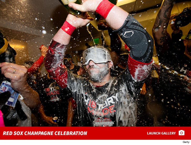 Red Sox -- World Series Champagne Celebration