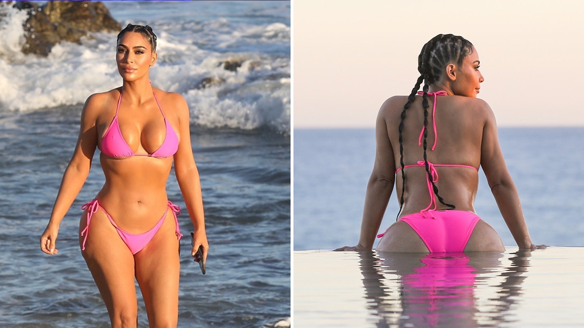 Сногсшибательная Ким Кардашян в элегантном купальнике - идеал красоты пляжных модников