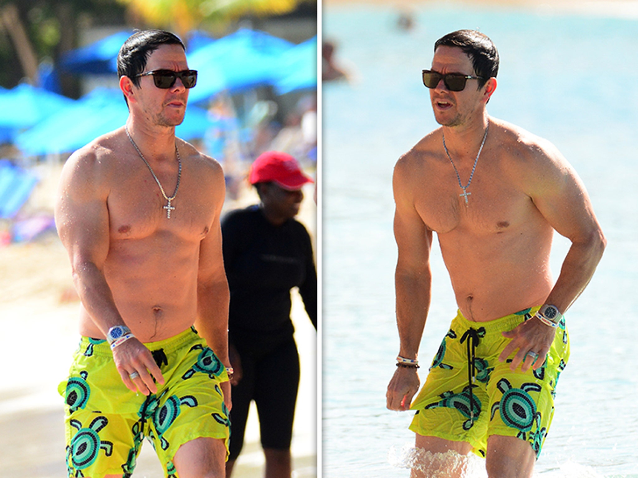 Mark Wahlberg Shows Off His Beach Bod on Boxing Day in Barbados