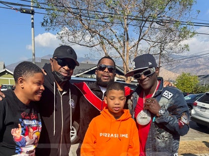 Chuck D And Flava Flav Visit Altadena Fire Site  wm4