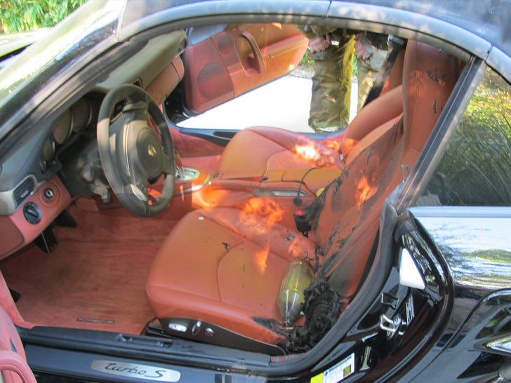 Kid Cudi's Porsche Fire Aftermath Photos