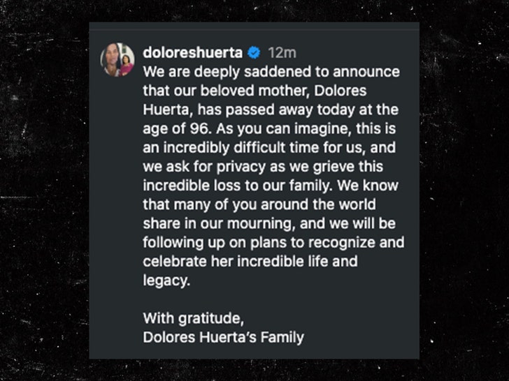 dolores Huerta death comment