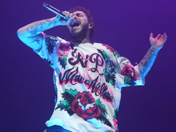 Post Malone Honors Mac Miller with Custom 'RIP' Shirt