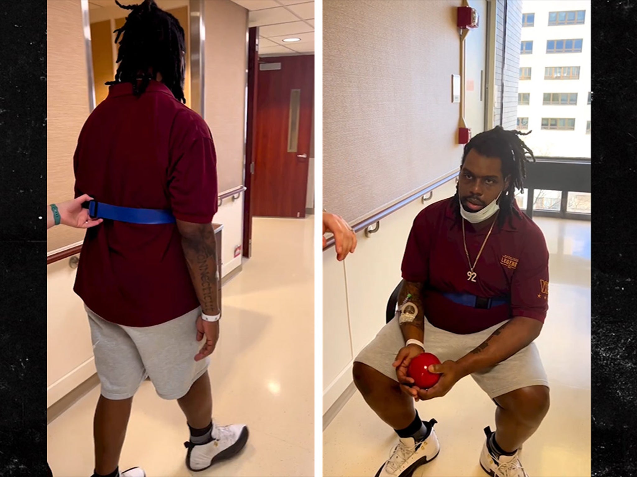 NFL's Chris 'Swaggy' Baker Walks Through Hospital One Week After Stroke