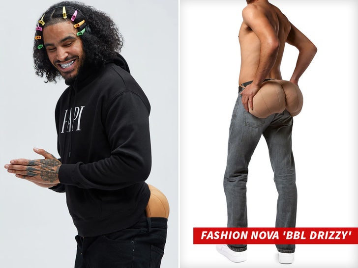 Fashion Nova 'BBL Drizzy' nebeneinander