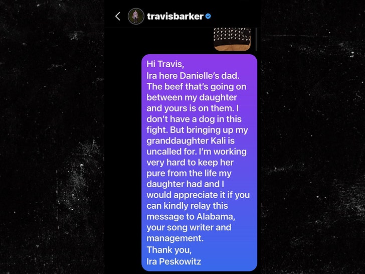 Bhad bhabie mãe dm travis barker insta 1