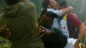 PGA Golfer Tackled By Security Guard While Celebrating Friend's Tournament Win