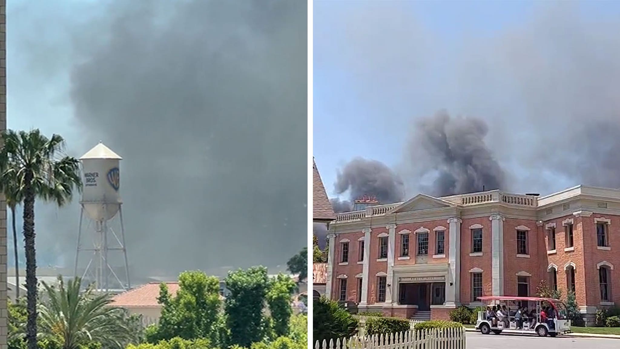 Fire Breaks Out on Warner Brothers Studio Lot, Black Smoke Fills Air