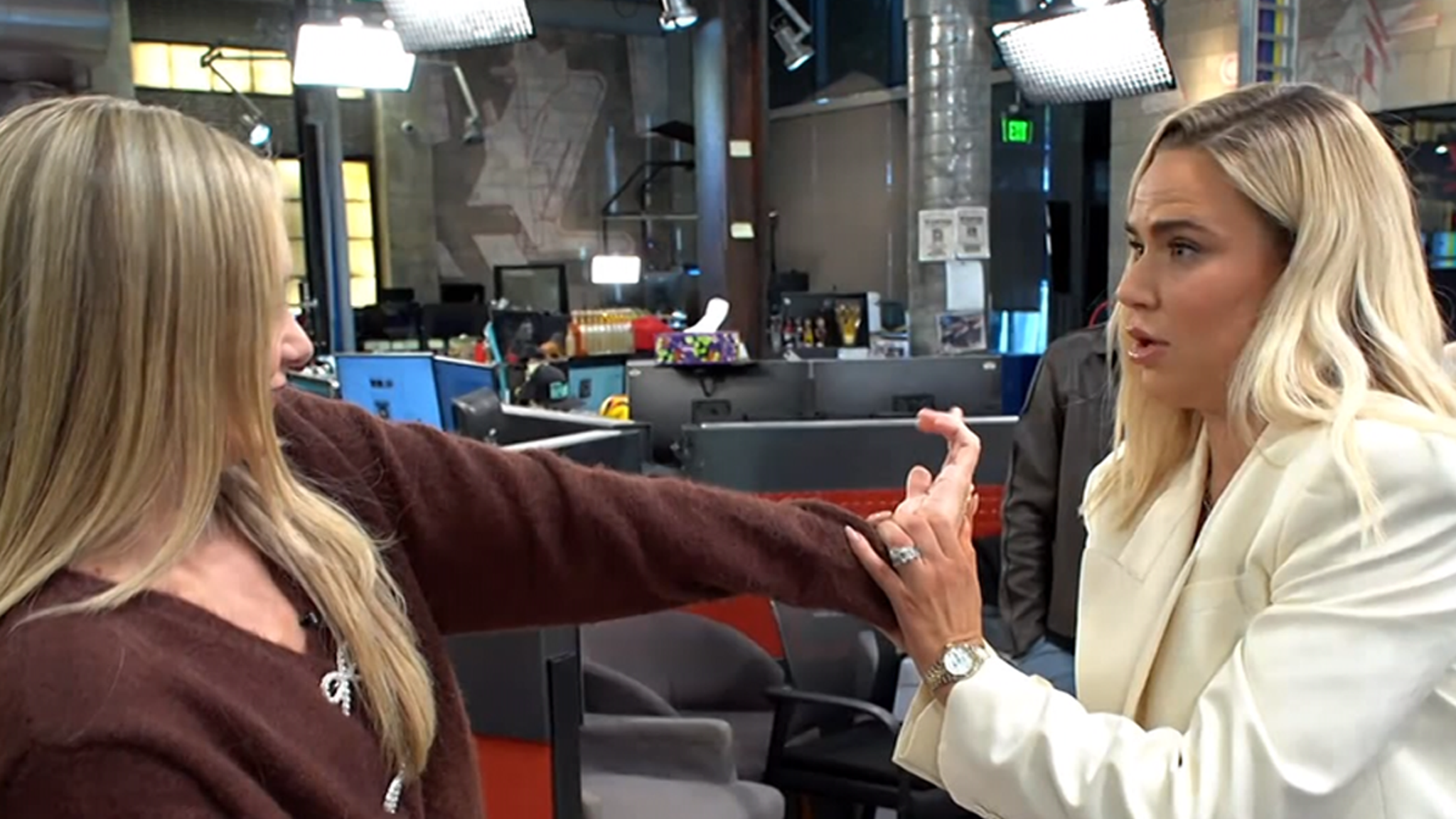 CJ Perry Shows Producer Charlie Neff Wrestling Move on TMZ Livestream