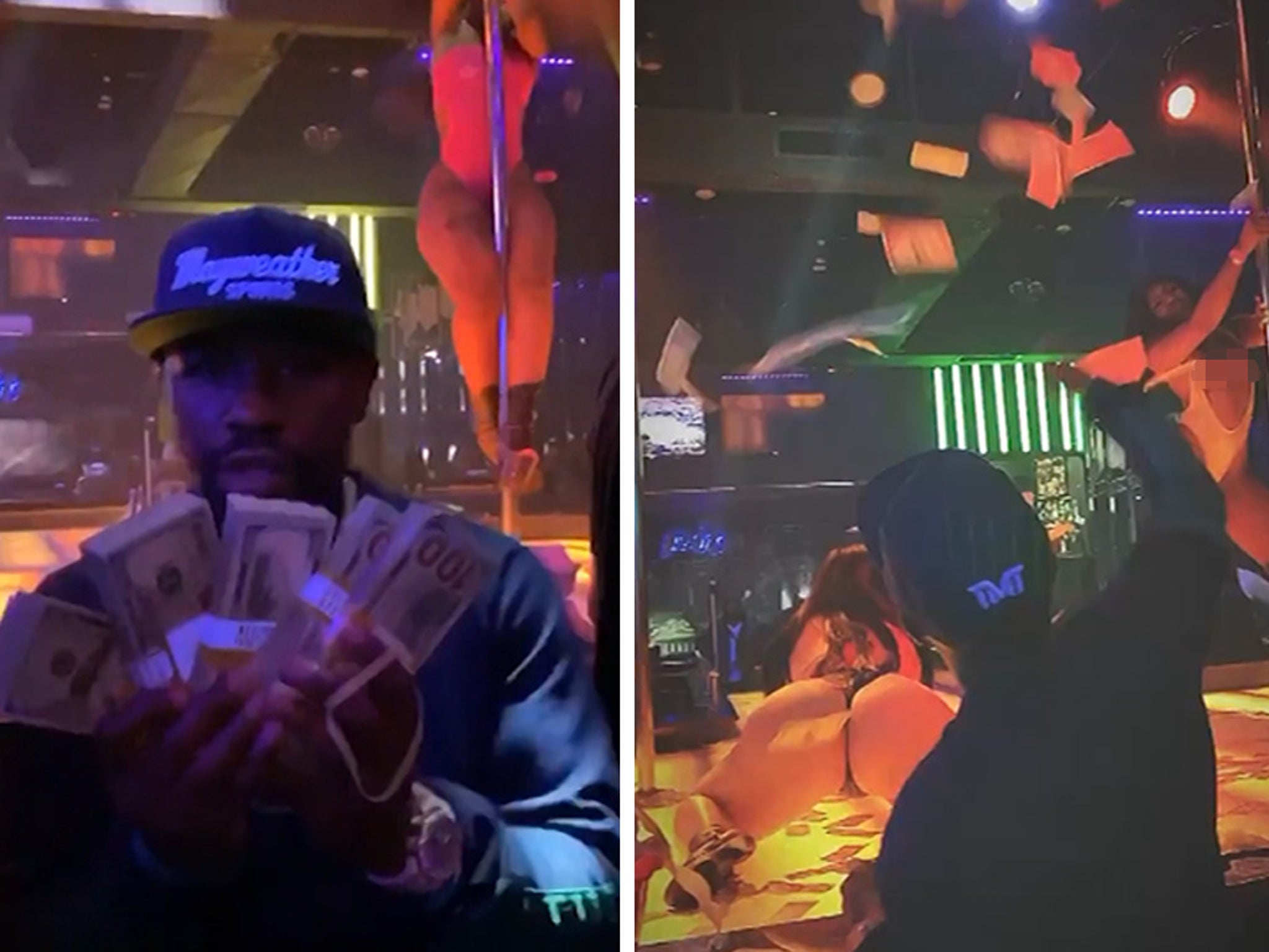 Floyd Mayweather Brings Stacks Of $100 Bills To Miami Strip Club, Makes It  Rain!