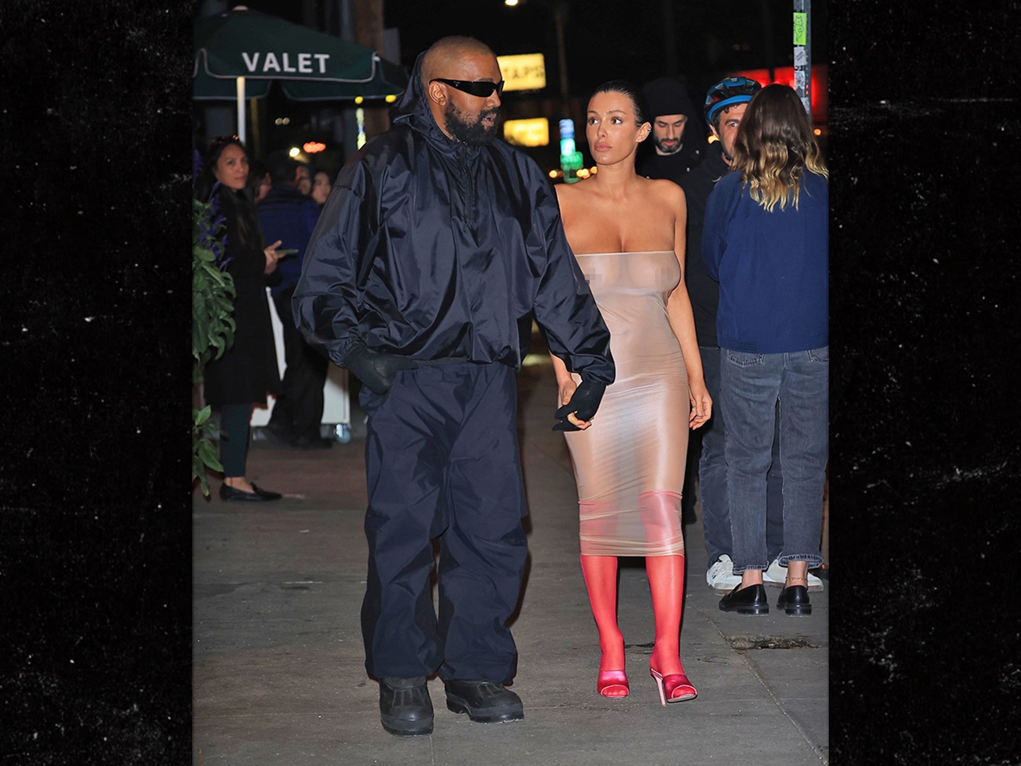 Bianca Censori Looks Completely Naked Under Condom-Style Dress with Kanye