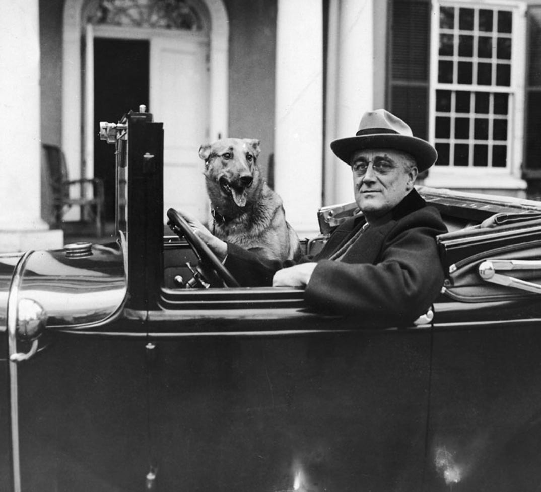 President Franklin D. Roosevelt and his trusted co-pilot