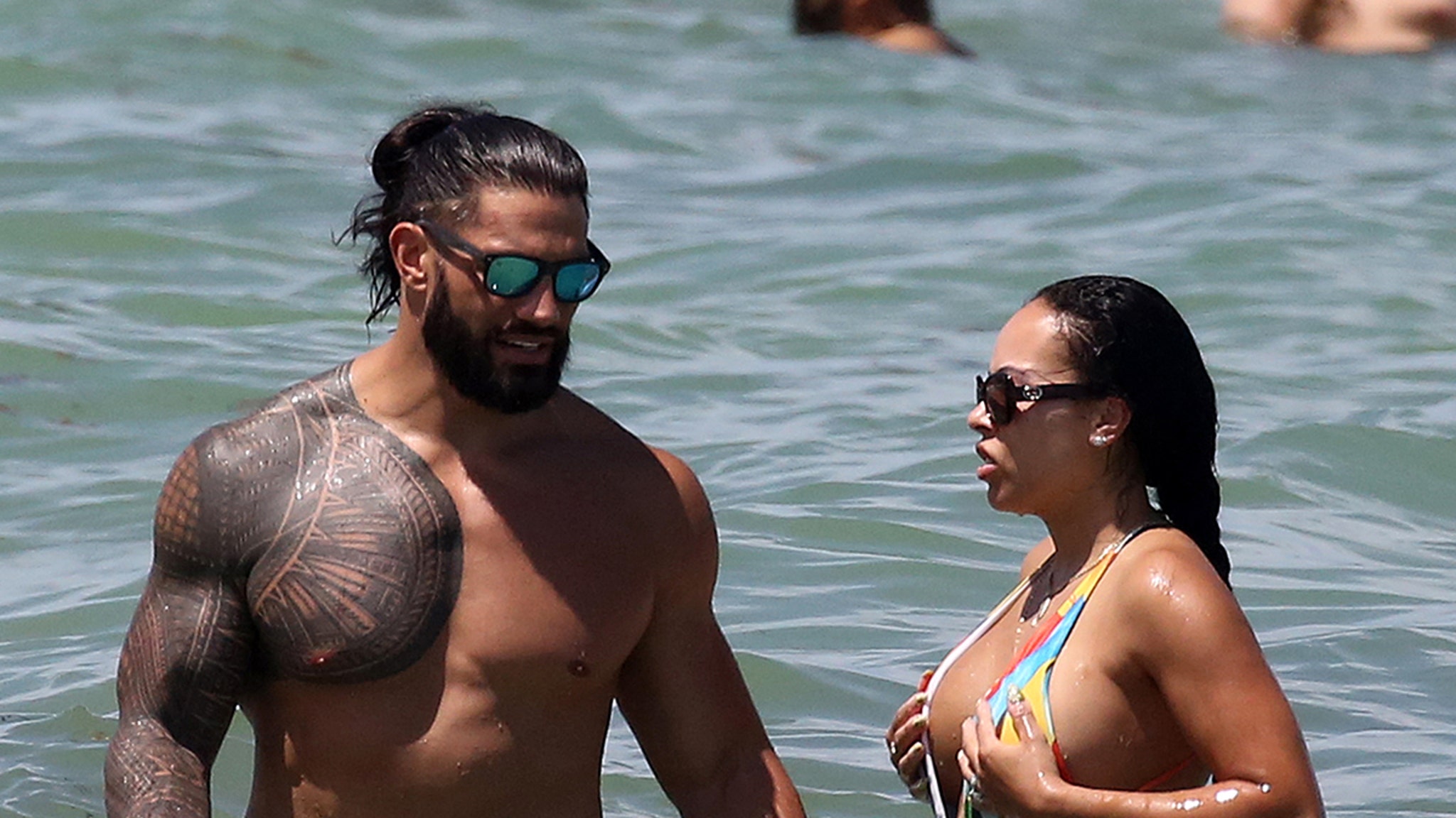 WWE Superstar Roman Reigns, Wife Show Off Smokin' Hot Beach Bods In Miami