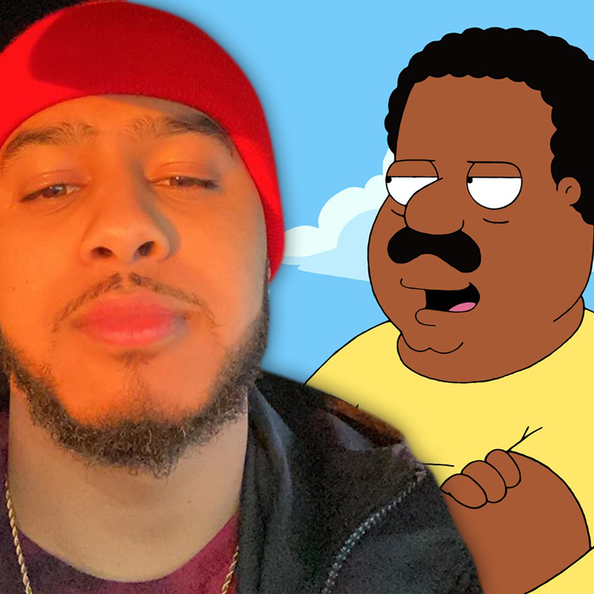 I just saw this on Family Guy today! Cleveland Brown playing for