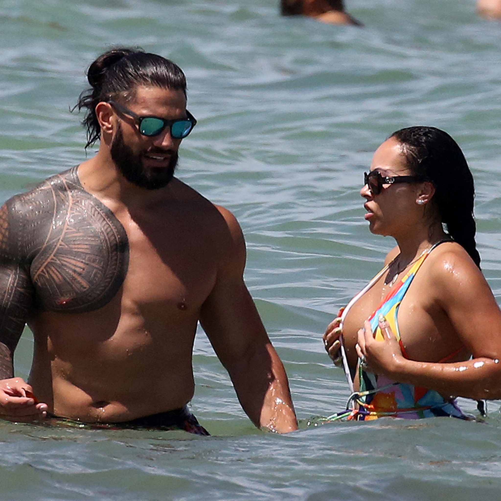 WWE Superstar Roman Reigns, Wife Show Off Smokin Hot Beach Bods In Miami photo