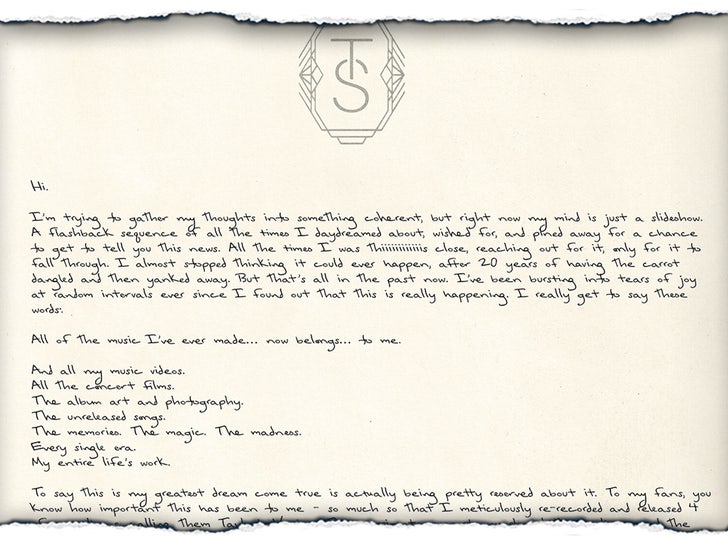taylor swift letter launch