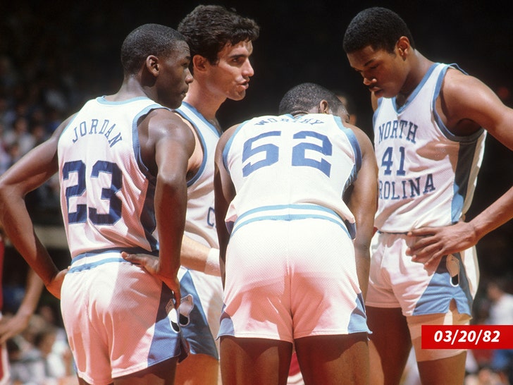 michael jordan and james worthy NC Getty