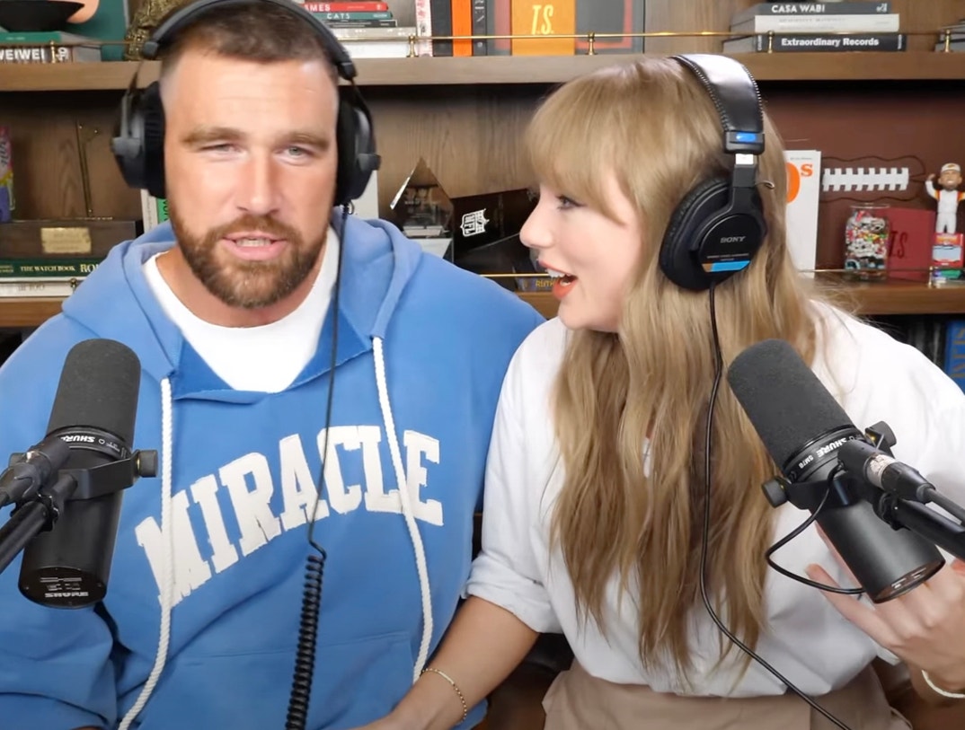 Taylor Swift Travis Kelce Handsy New Heights Podcast 11