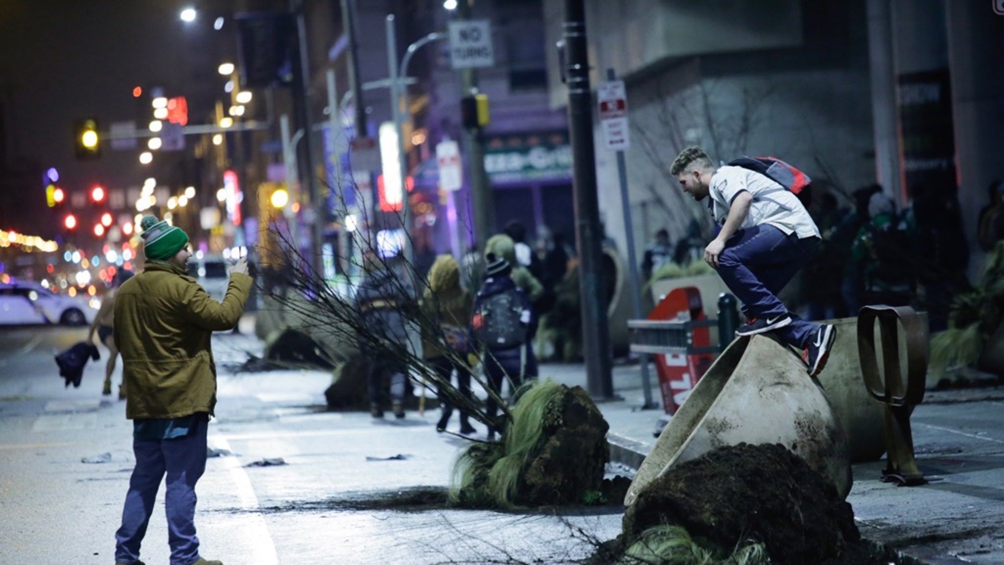 Eagles Fans Hit the Streets of Philadelphia after Super Bowl Win