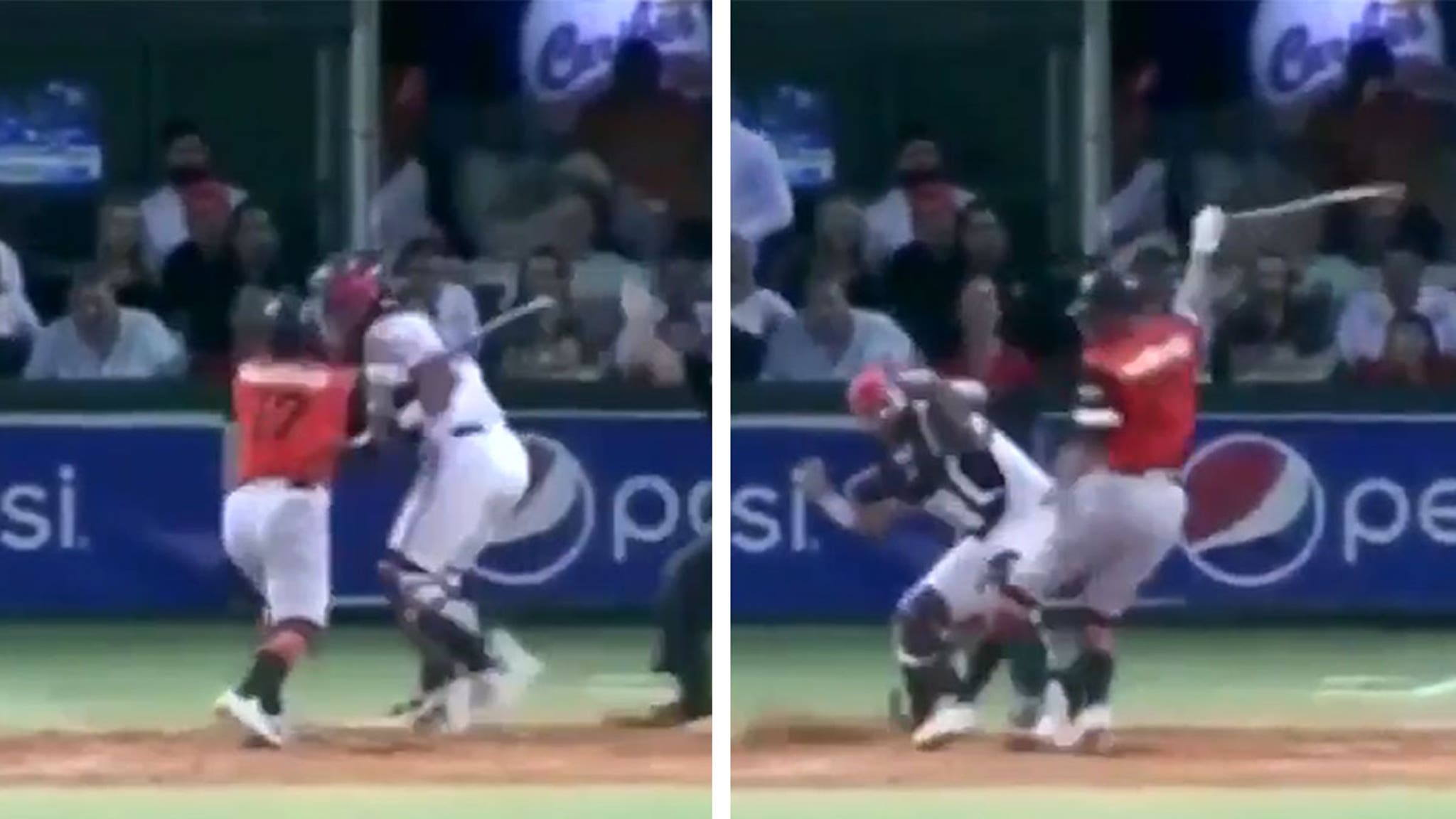 Ex-MLB Player Attacks Catcher With Bat In Insane Brawl In
