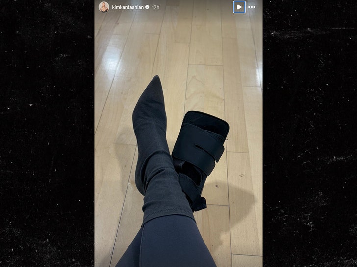 Kim Kardashian refuses to give up heels, even with a broken foot