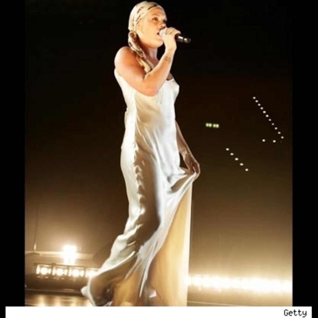 P!NK performs on stage during her 