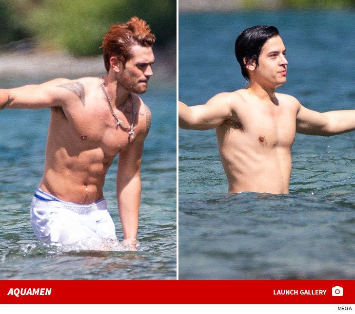 KJ Apa and Cole Sprouse -- Shirtless in New Zealand