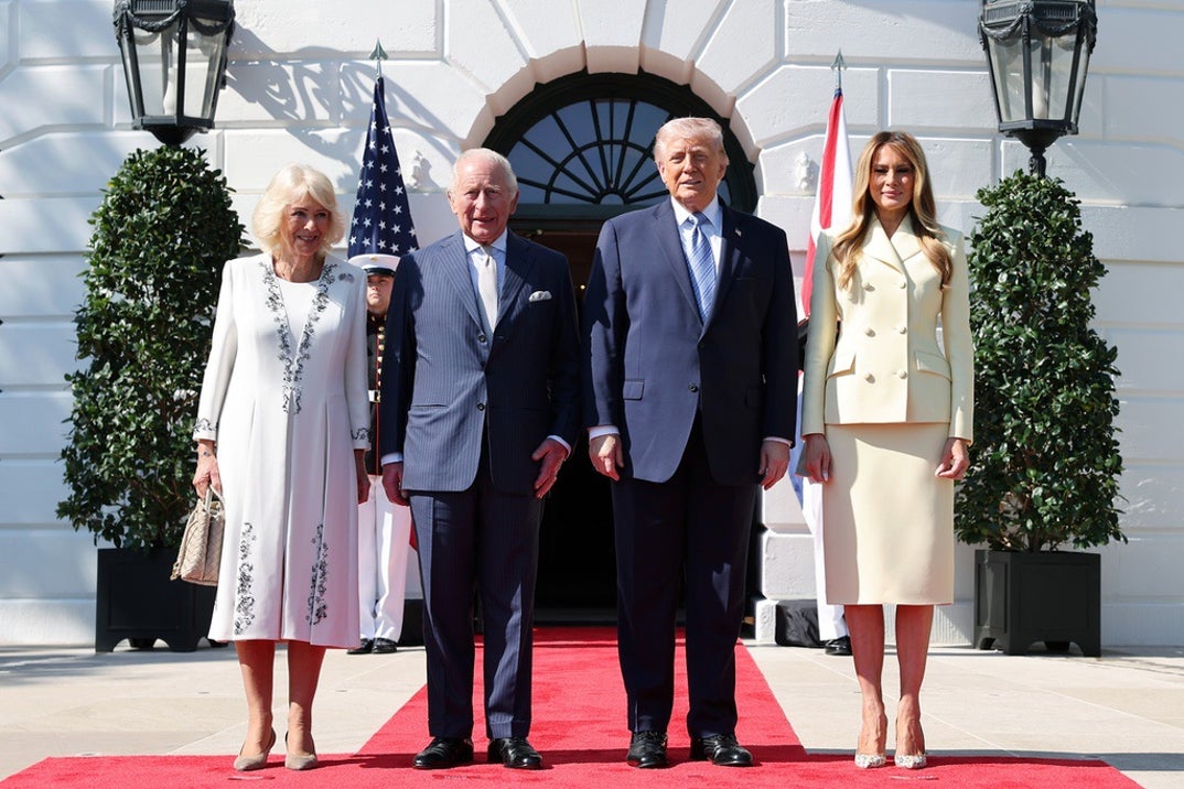 Donald Trump Greets King Charles III And Queen Camilla At White House 5