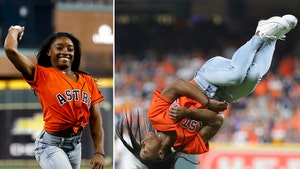 Simone Biles Flips Out for World Series First Pitch, Awesome Video!