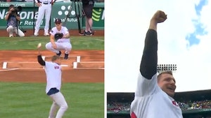 Rob Gronkowski Spikes First Pitch At Red Sox Patriots' Day Game
