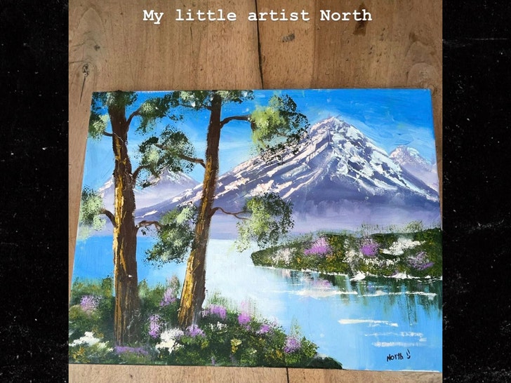 Kim Kardashian Blasts Critics Of North S Bob Ross Painting