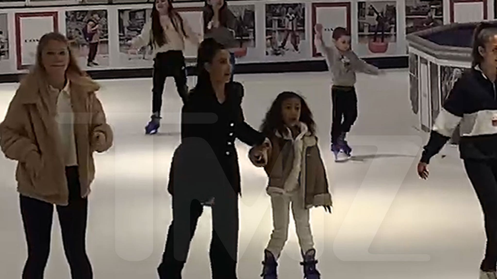 Kim Kardashian, Kanye West Take The Family Ice Skating In Houston