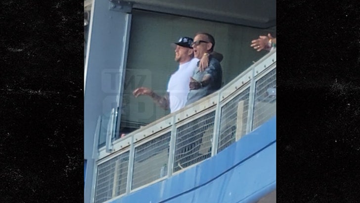 Tom and Chet Hanks Belt Out 'Take Me Out To The Ball Game' At Dodger Stadium.jpg