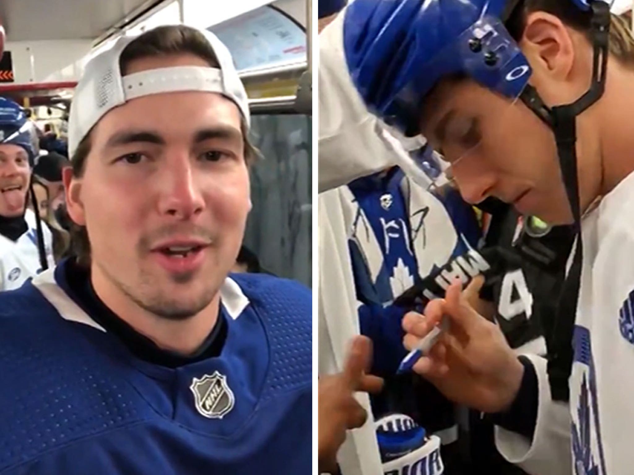 Toronto Maple Leafs ride subway to city hall outdoor practice