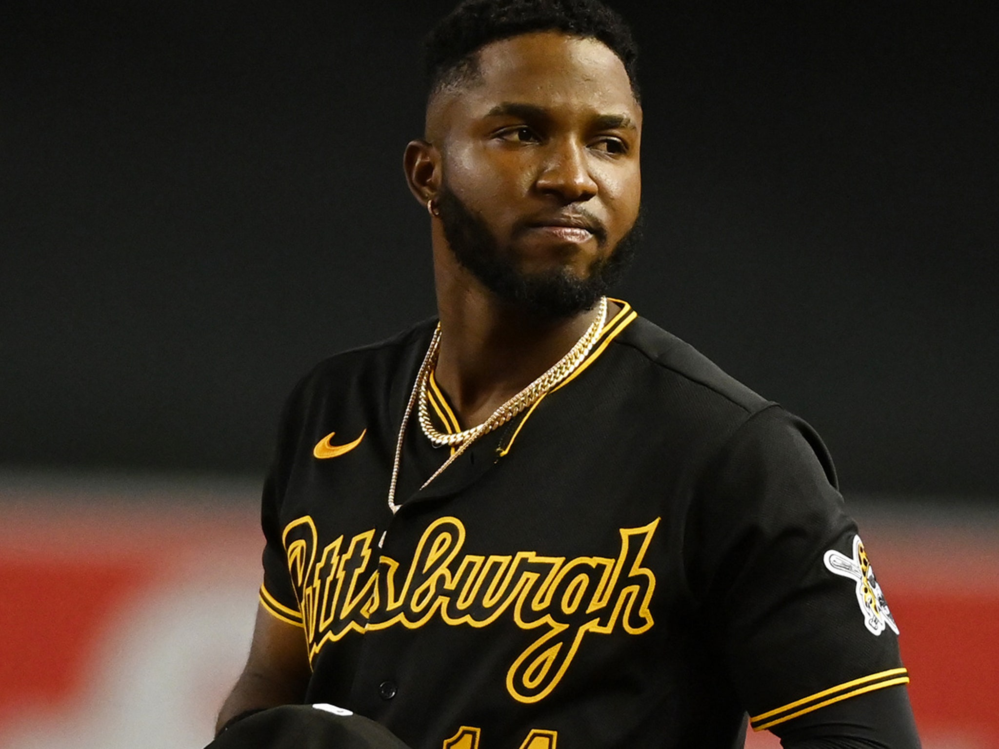 Port Charlotte, United States. 21st Mar, 2022. Port Charlotte, FL USA: Pittsburgh  Pirates third baseman Rodolfo Castro (14) throws to first during a spring  training baseball game against the Tampa Bay Rays